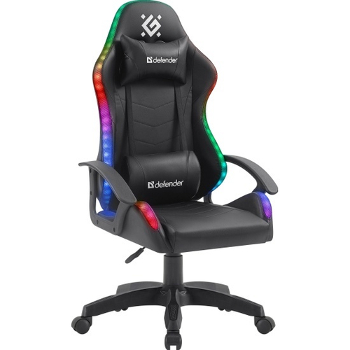 Кресло Defender Factor X RGB 64046 черн.
