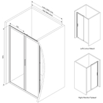 Душевая дверь AM.PM Gem Solo 110 W90G-110-1-195BG профиль Черный матовый стекло тонированное-прозрачное