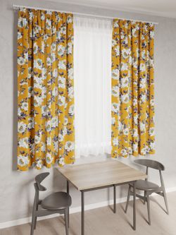 Штора из рогожки Сказка "Пиония" 145х180 см 1 шт