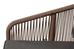 "Канны" лаунж-зона 4-местная из роупа со столиком "Канны" (серый гранит), основание дуб, роуп коричневый