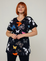 Футболка Фк-155Х/синий-бабочки