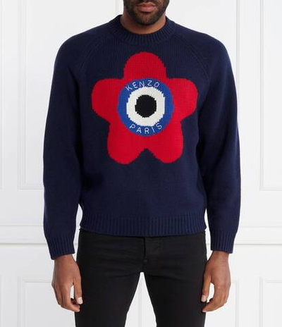 Хлопковый свитер Kenzo - темно-синий(FD65PU4103BC)