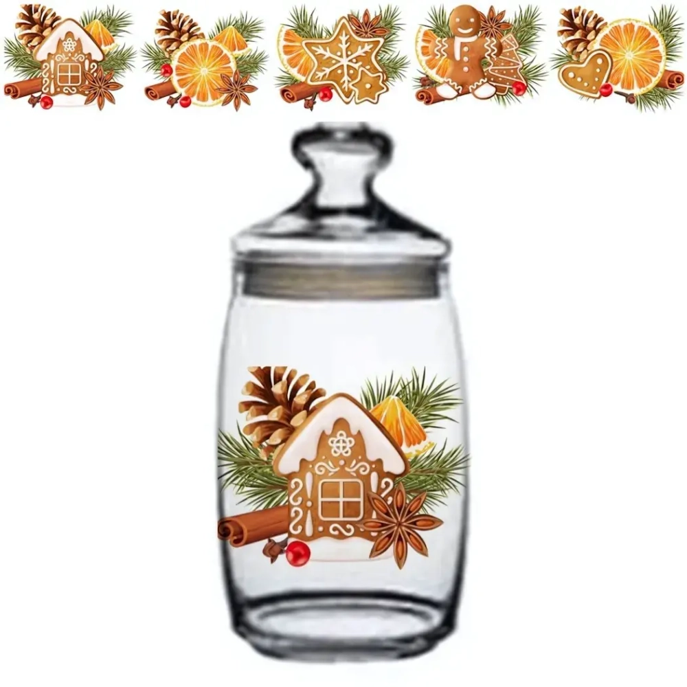 Банка с крышкой 1110мл CESNI «Со вкусом праздника» 5 видов