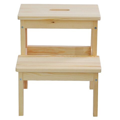 Табурет деревянный Беквэм из массива сосны, степ-стул переносной с ручкой