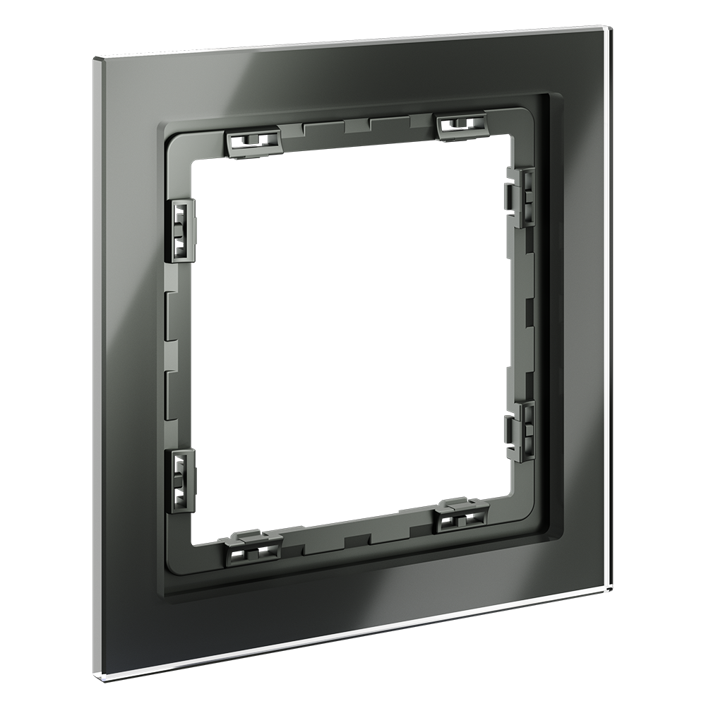 Рамка стеклянная VOLTUM S70 на 1 пост, (титан, стекло)