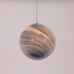 Подвесной светильник Cloyd LAPETUS P1 / Ø15 см - хром - синее стекло (арт.11313)