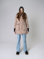 Парка женская зимняя куртка город горький бежевая