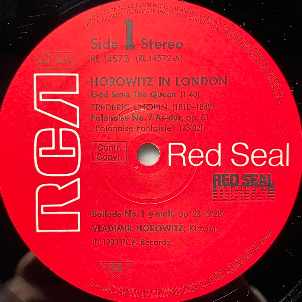 Vladimir Horowitz ‎– Horowitz In London (Германия 1983г.)