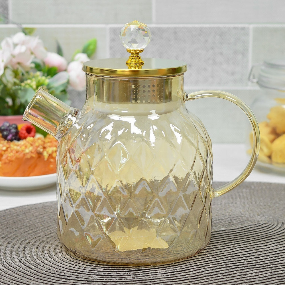 Чайник заварочный 1,5л стеклянный, BZ-CH102