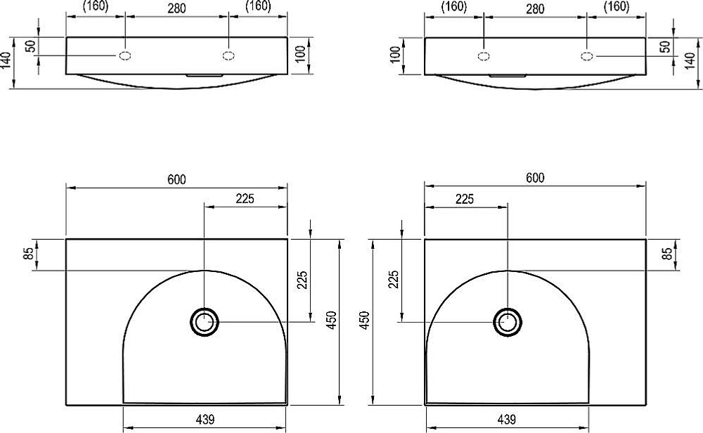 Раковина Ravak Lite XJX1360000 белый