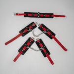 Набор аксессуаров БДСМ кожаный красно-черный