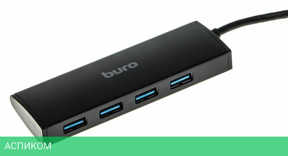 USB-хаб Buro BU-HUB4-0.5-U3.0 черный