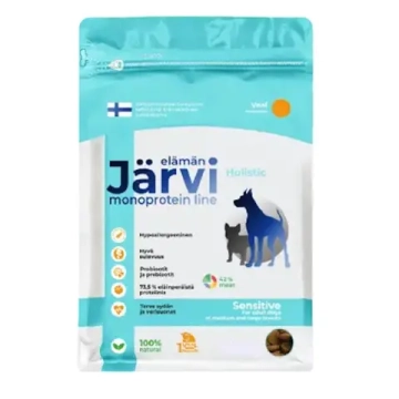 Сухой монопротеиновый корм Jarvi для взрослых собак средних и крупных пород с чувствительным пищеварением, телятина