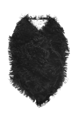 Чёрный меховой шарф