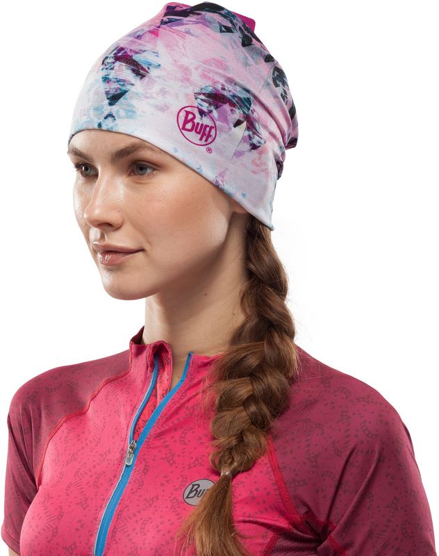 Широкая спортивная повязка на голову Buff Headband Wide CoolNet Irised Pink Фото 2