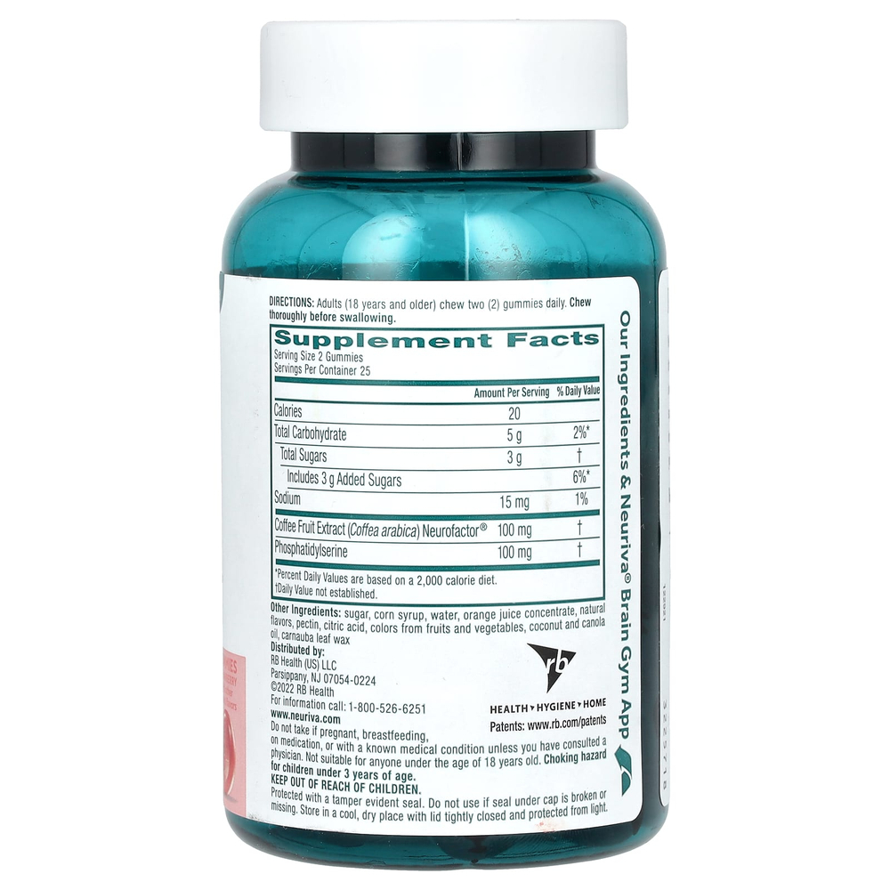 Schiff, Neuriva Brain Performance, оригинальный, со вкусом клубники, 50 жевательных таблеток