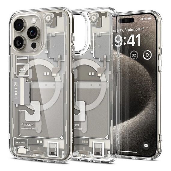 Чехол Spigen Ultra Hybrid Zero One MagFit для iPhone 15 Pro Max (ACS07211) cерый