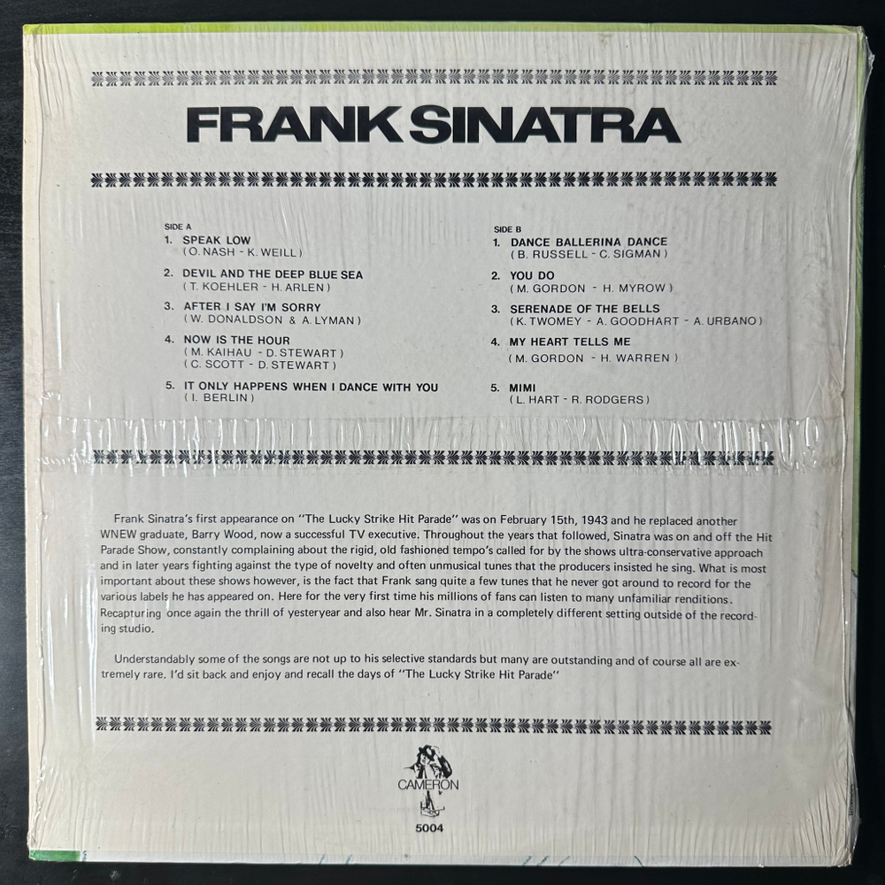 Frank Sinatra ‎– Frank Sinatra (США 1975г.)