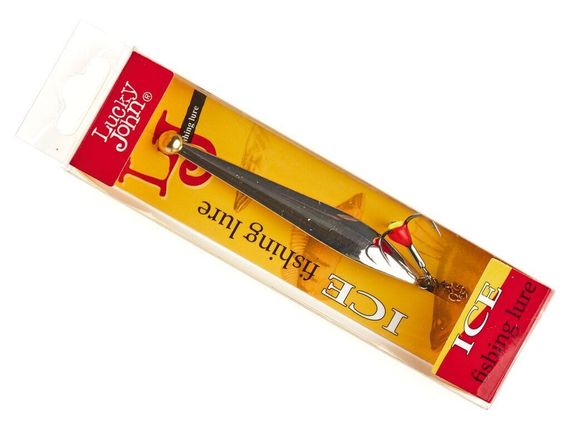 Блесна вертикальная зимняя Lucky John DOUBLE BLADE с цепочкой и тройником 60мм SG блистер