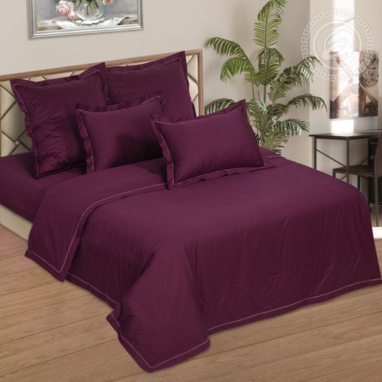 Евро комплект постельного белья Рубин Мако-сатин