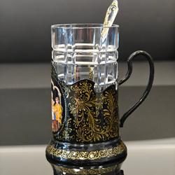 Коллекционный чайный набор "Чаепитие" (Ручная роспись Палех) в футляре