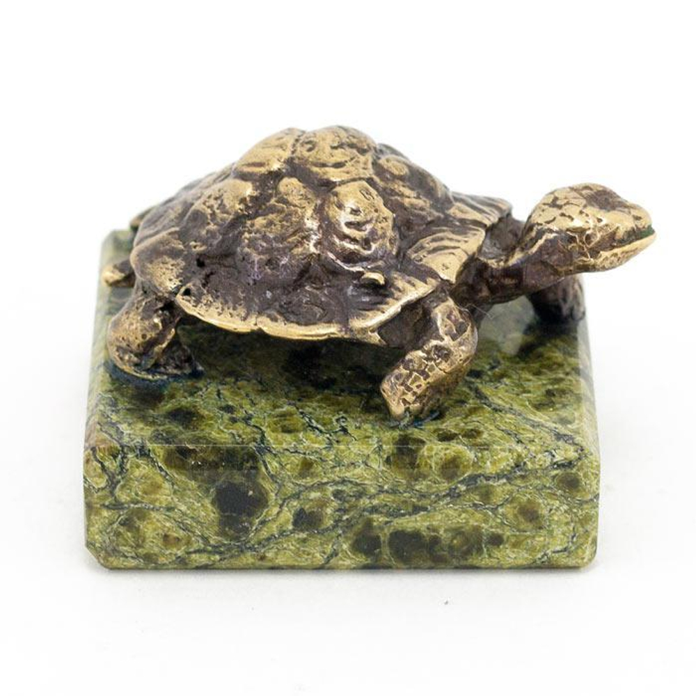 Статуэтка "Черепаха" малая бронза змеевик G 116187