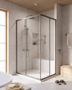 Душевой уголок Cezares RELAX-304-AH-2-120/90-C-GM, 120х90х200, профиль оружейная сталь, прозрачное стекло