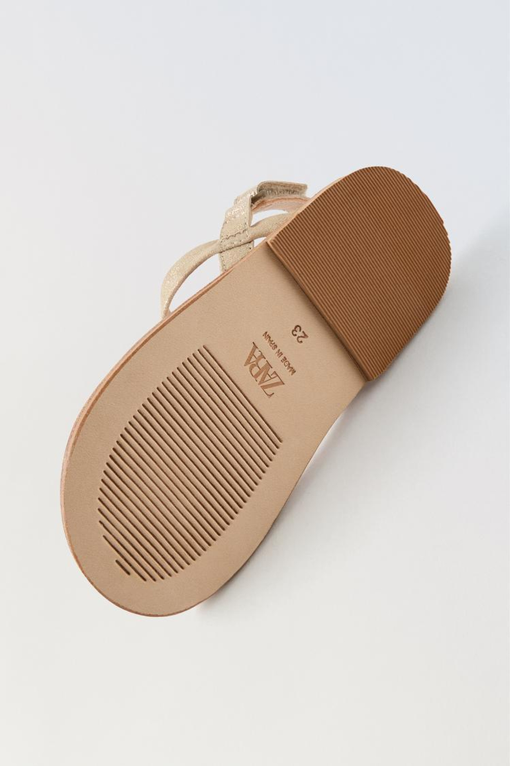 ZARA КОЖАНЫЕ БОСОНОЖКИ, ЗОЛОТИСТЫЙ