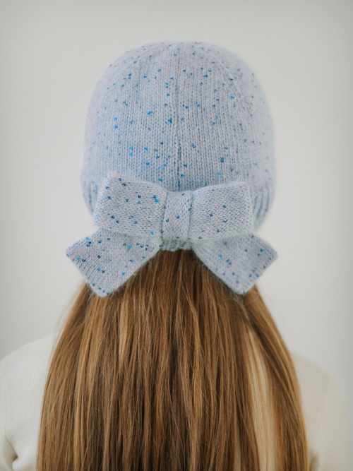 Шапка с бантиком, Голубой