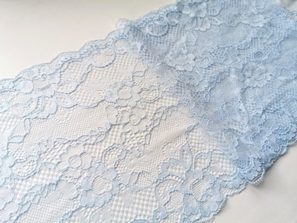 Эластичное кружево, светло-голубой, 19см (Артикул: EK-1004), м