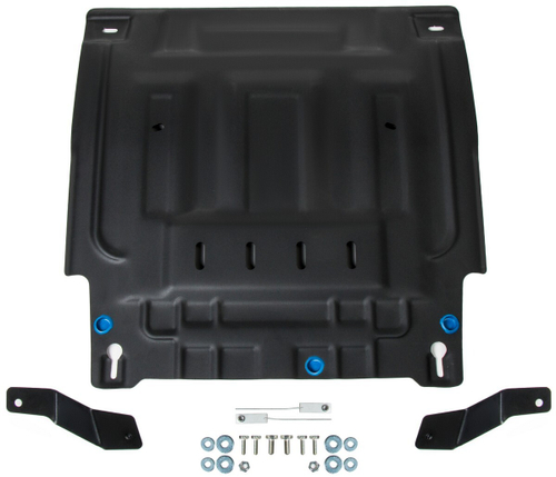 Защита картера и КПП Rival (увеличенная) для Hyundai Creta II (V - 1.6; 2.0) 2021-н.в., сталь 1.5 мм, с крепежом, штампованная, 111.2392.1