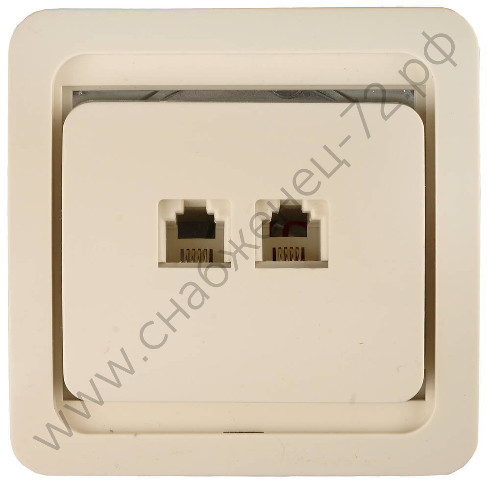 СВЕТОЗАР Гамма, телефонная двойная цвет бежевый, Электрическая розетка (SV-54118-B)