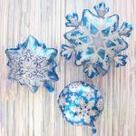 Шар (20"/51 см) Фигура, Снежинка, Серебро 1 шт.