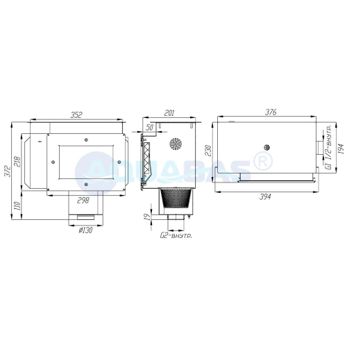 СК.30.0/1 Скиммер с системой электронного контроля уровня воды 2" (внутр.) пленка AISI-316