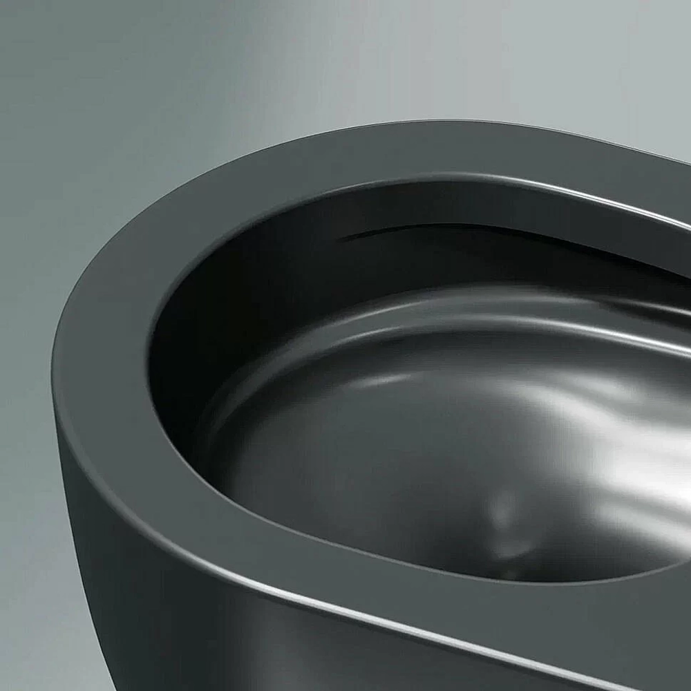 Унитаз подвесной Ceramica Nova Modena CN6063MDH безободковый, с крышкой микролифт, антрацит темный матовый