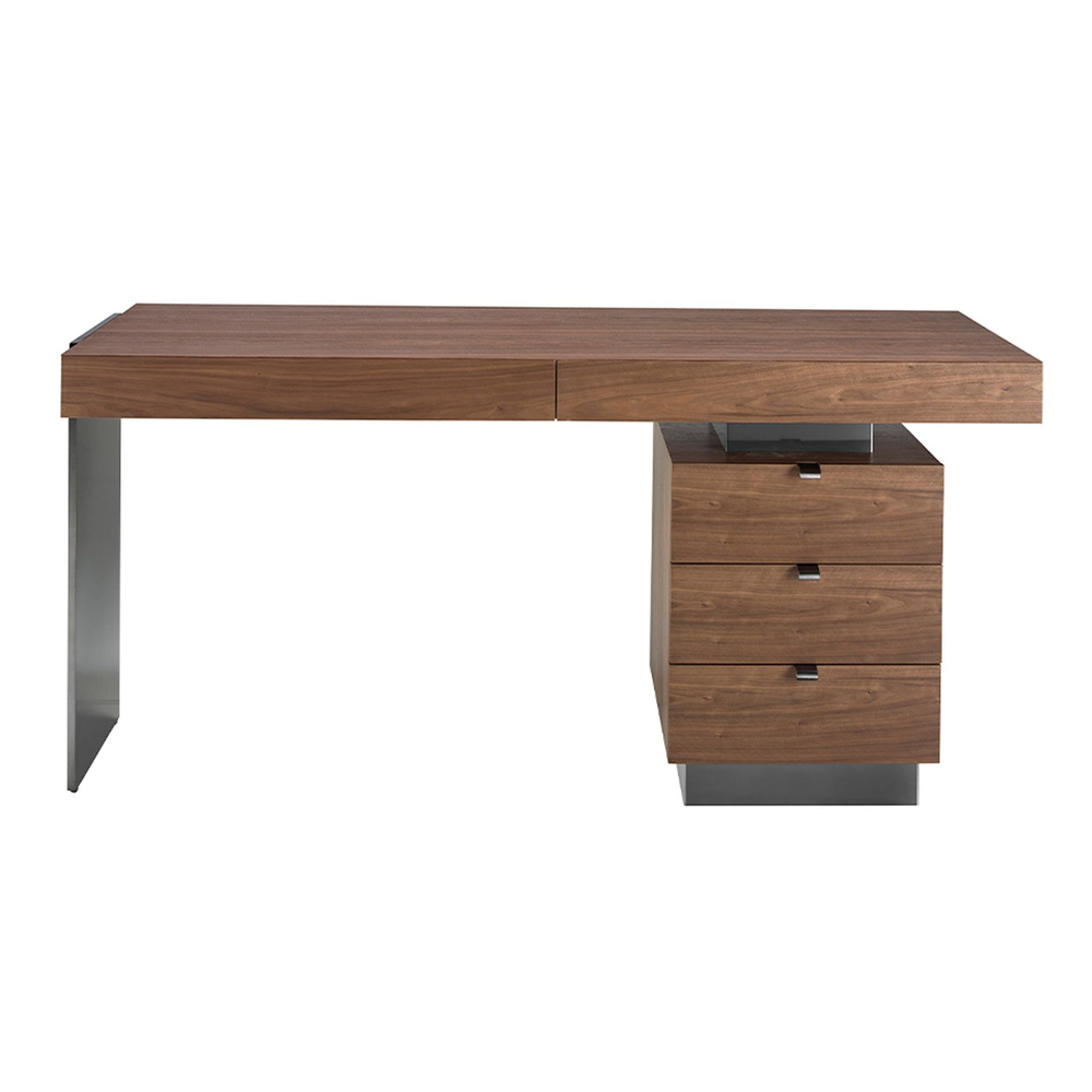 Офисный стол Angel Cerda 3237/MQ2101DK из ореха и стали