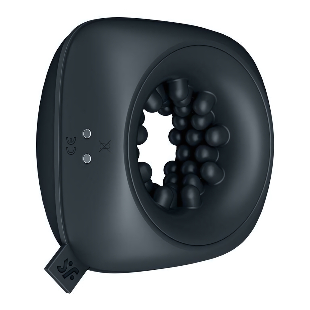 Черный мужской вибромассажер Ring Stroker (Цвет: черный)