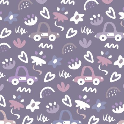 Buy floral fabric and cars purple