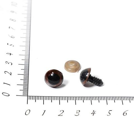 Глазки пластиковые с фиксатором 12 мм коричневые