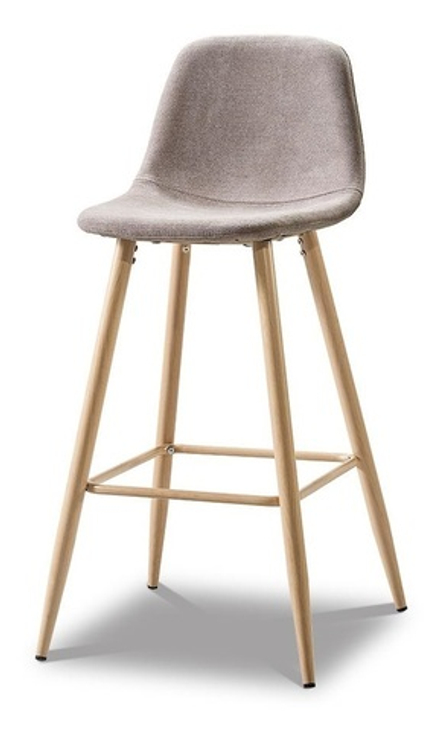 Барный стул 350B бежевый темный/дерево