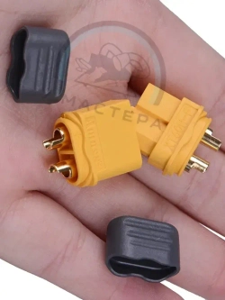 Разъем Xt 60 с кожухом 10 шт. Комплект из пары двух-контактных разъемов Xt 60 (мама + папа; 5 пар, 10 шт.))