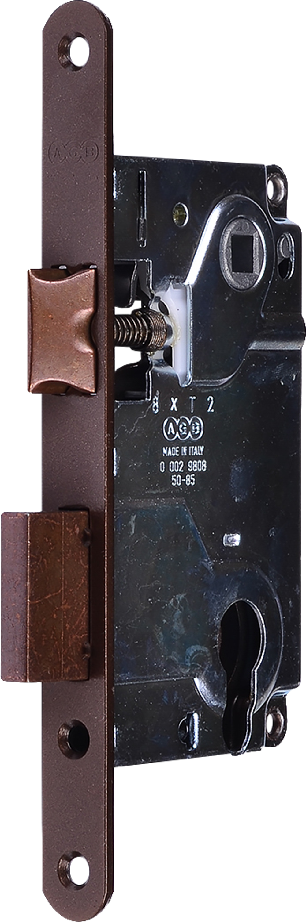Защелка врезная (бесшумная) "AGB" B01102.50 Италия (разные цвета)