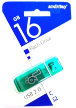 Флеш-накопитель USB  16GB  Smart Buy  Glossy  зеленый