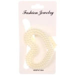 Заколка-краб для волос «Мон Пион», сердце, цвет белый, 7,5см (Блистер)