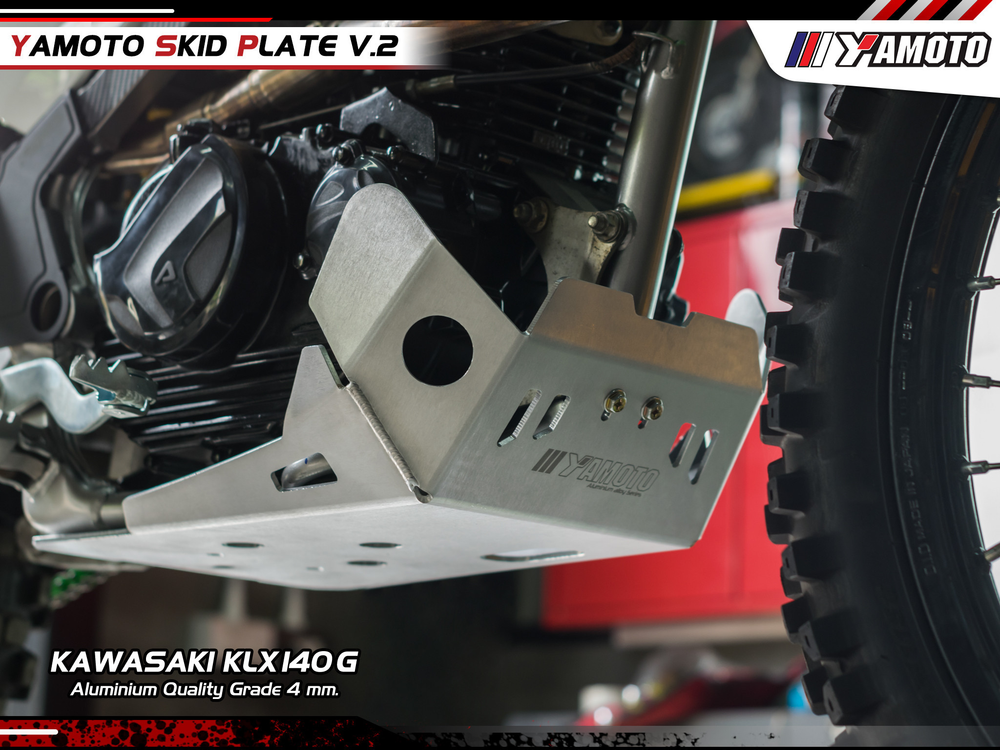 Yamoto Skid Plate for Kawasaki KLX125-140-150. Aluminium. V2.4