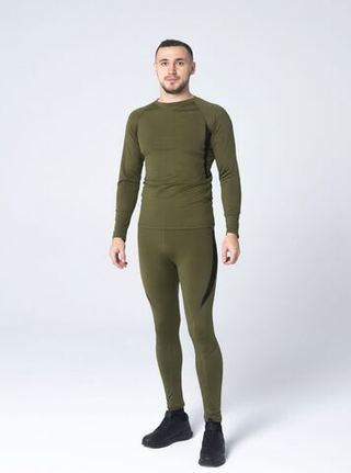 Комплект термобелья оливковый кофта и штаны