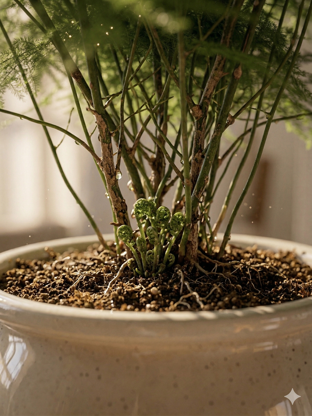 Аспарагус Earth Mexican Fern пластиковый горшок д.12