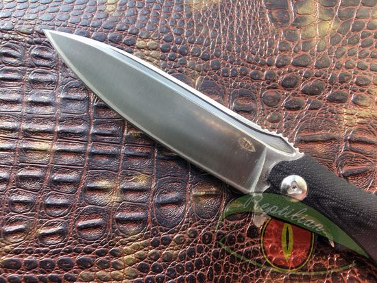 Складной нож Reptilian Вояж-02 черный c клинком из стали D2, рукоять G10