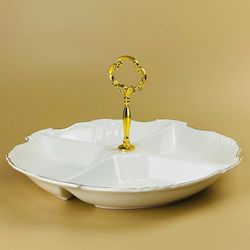 Lenardi 109-262 Менажница 31х20см КРОКУС ЗОЛОТО в под.уп.(х8)Фарфор