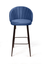 Стул полубарный Mont Blanc, бархат синий 29 / черный конус